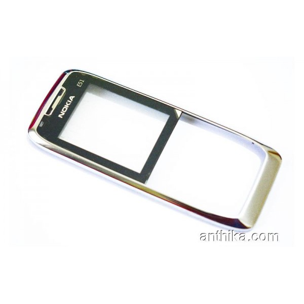 Nokia E51 Kapak Original Front Cover Silver New