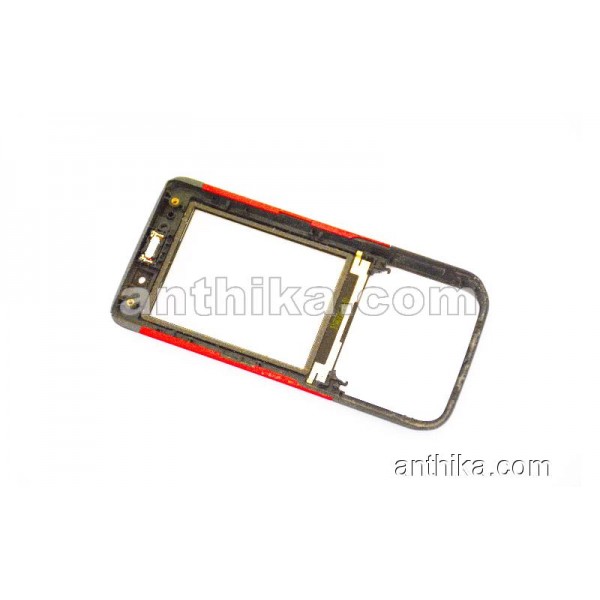 Nokia 5610 XpressMusic Kapak Speaker Original Front Cover Black Red