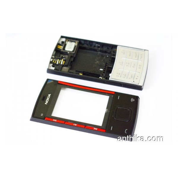 Nokia X3 X3-00 Kapak Tuş Kasa Orjinal Full Housing Black Red New
