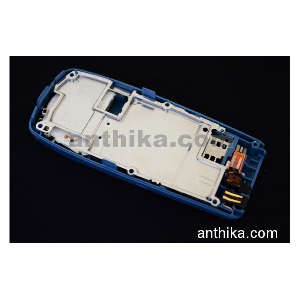 Nokia 3120 Kasa Mikrofon Titreşim Şarj Soketi Original Middle Cover Blue