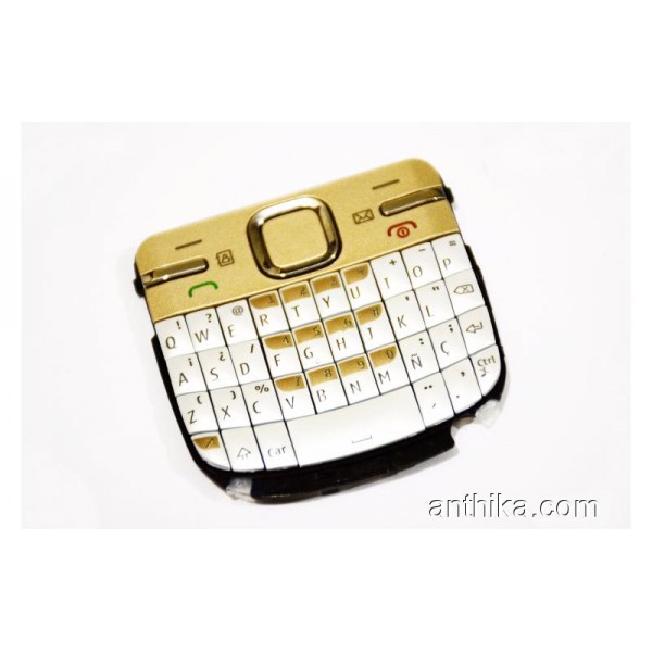 Nokia C3-00  Tuş Orjinal Keypad White Gold New