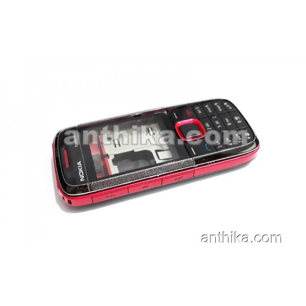 Nokia 5130 Kapak Kasa Tuş Original Middle Cover High Quality Cover Red