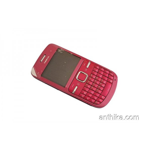 Nokia C3 C3-00 Kapak Kasa Tuş Full Housing Pink N...