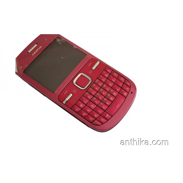 Nokia C3 C3-00 Kapak Kasa Tuş Full Housing Pink New