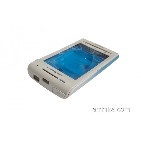 Sony Xperia E15i X8 Kapak Kasa Tuş Full Cover White Blue New