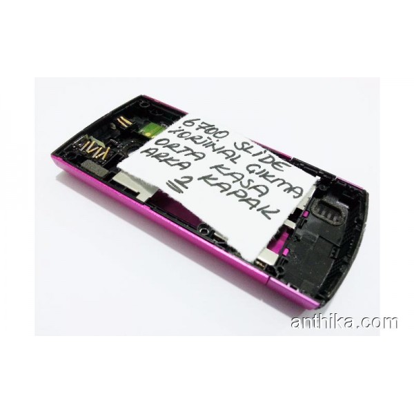 Nokia 6700 Slide Orjinal Orta Kasa Arka Kapak Pink-2