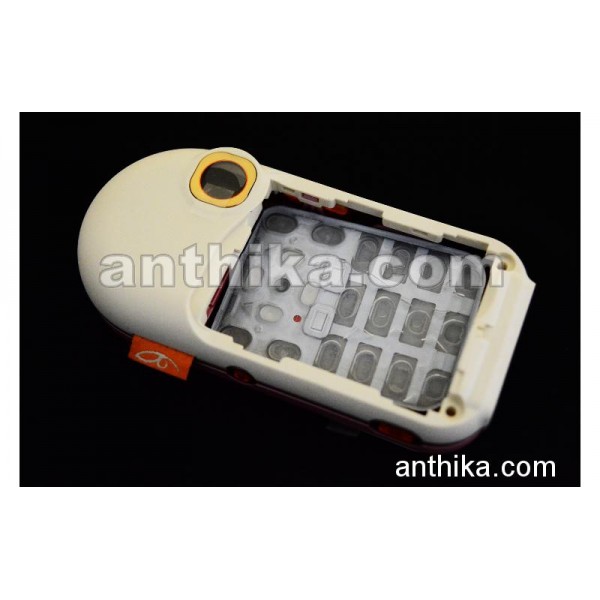 Nokia 7370 Kasa Tuş Original Middle Cover Keypad Chreme Pink New