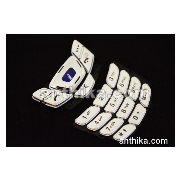 Samsung D410 Tuş Takım Original Keypad Silver Ne...