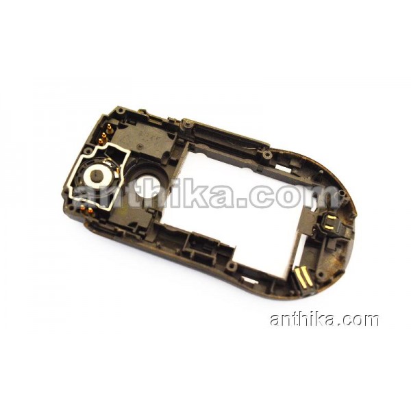 Nokia 6630 Kasa Mikrofon Şarj Soketi Original Middle Cover Black Used