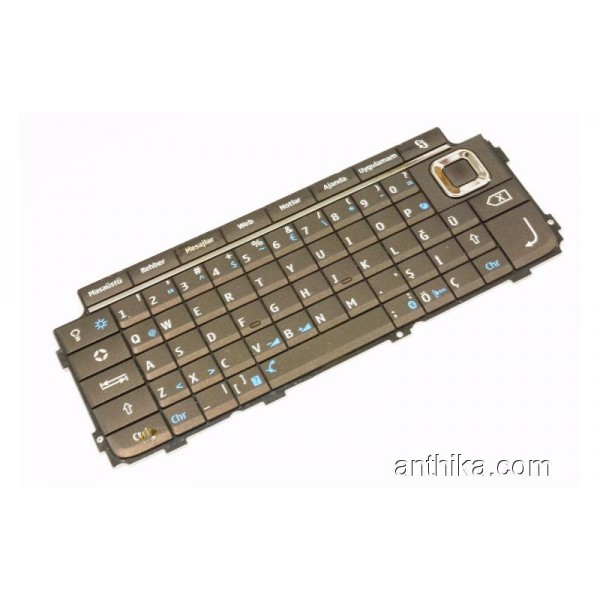 Nokia E90 Klavye Tuş QWERTZ Keypad Latin Mocca Br...