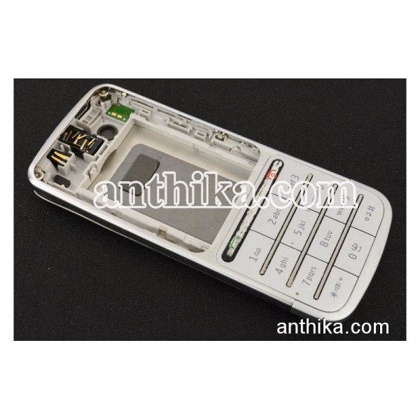 Nokia C3-01 Kapak Kasa Tuş Orjinal Housing Silver...