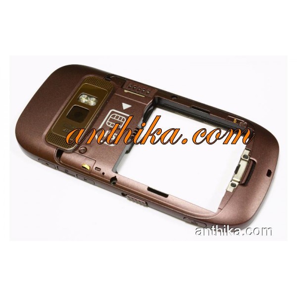 Nokia C7 Kasa Original Middle Cover Frame Brown Us...