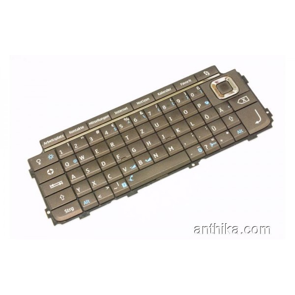 Nokia E90 Klavye Tuş QWERTZ Keypad Latin  Mocca B...