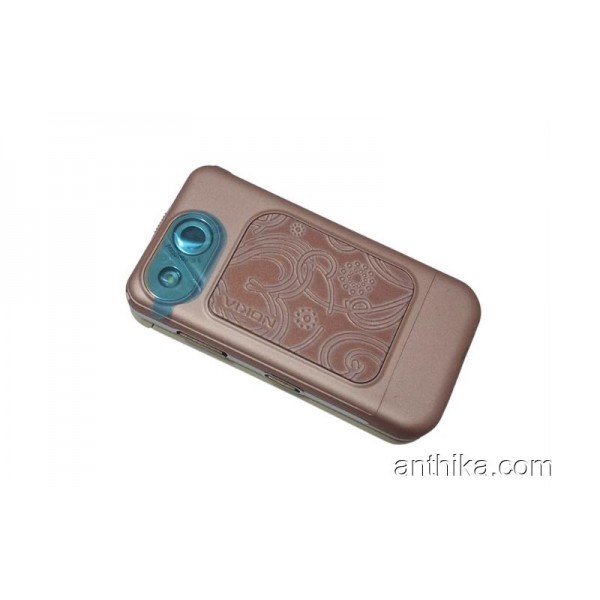 Nokia 7390 Kapak Kasa Tuş Flex Original Full Housing Chreme Pink New