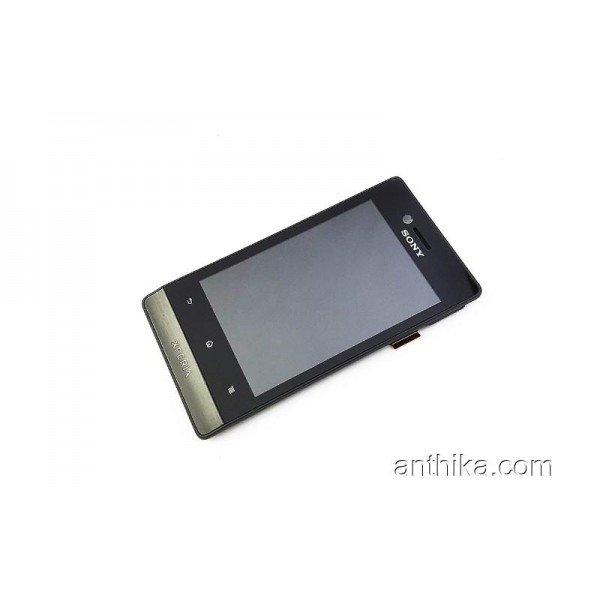Sony Xperia Miro ST23 ST23i LCD Ekran Dokunmatik Çıtalı Siyah
