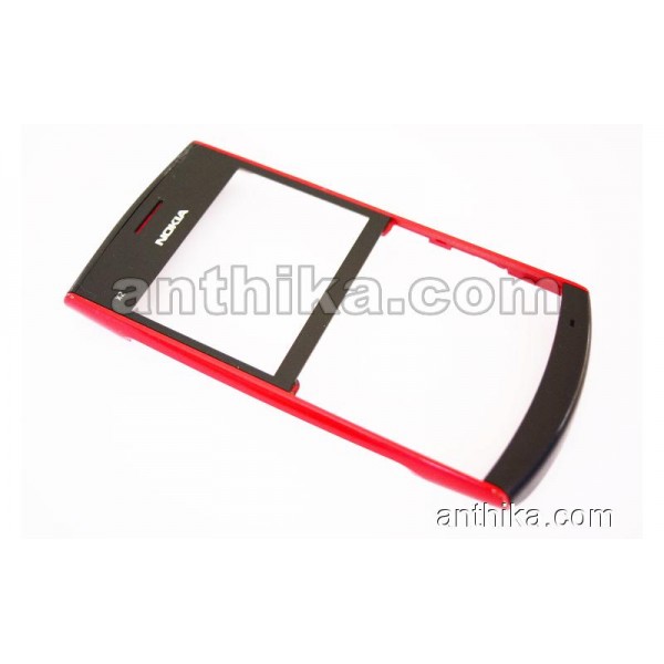 Nokia X2-01 Kapak Original Front Cover Black Red U...