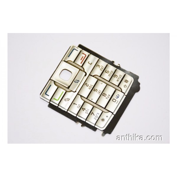 Nokia E60 Tuş Orjinal Kalitesinde Keypad Silver N...
